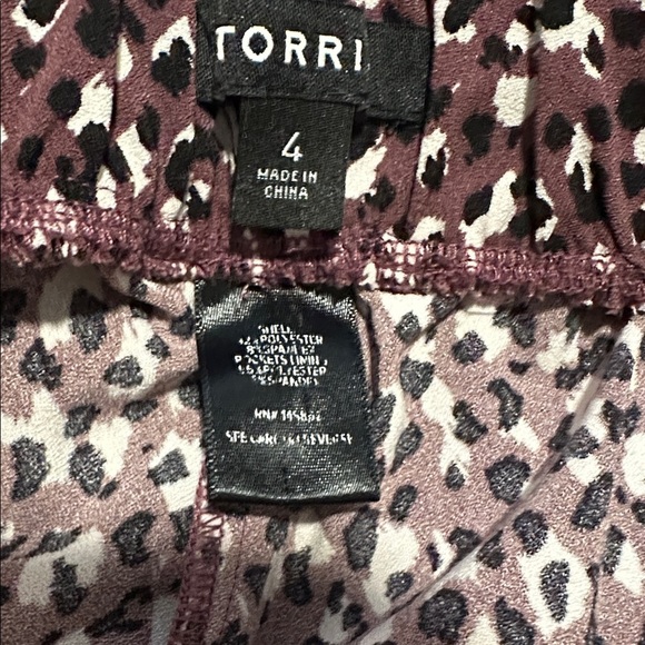 Torrid Purple Leopard Animal Print Pull-On High-Rise Crepe Pant - Picture 11 of 11